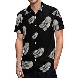 Baby olifant heren Hawaiiaanse shirts korte mouw casual shirt button down vakantie strand shirts 3XL