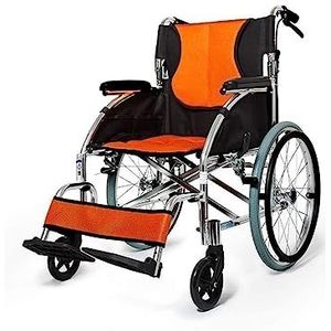 Handmatige zelfrijdende rolstoel, lichtgewicht opvouwbare multifunctionele trolley-scooter van aluminiumlegering met handremmen