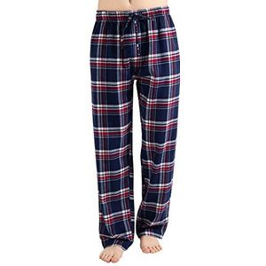JTPW Heren 100% Katoen Flanel Comfortabele Pyjama/Lounge Bottoms Met Zakken, Blue White Plaid, Size: M
