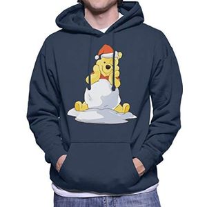 Disney Christmas Winnie The Pooh In The Snow Sweatshirt met capuchon voor heren, Donkerblauw, XL
