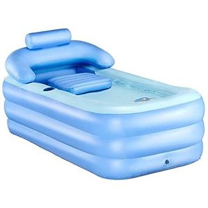 Opblaasbare badkuip, dikke spa-badkuip voor volwassenen, opblaasbaar, opvouwbaar zwembad voor kinderen, pvc, blauw