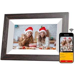 KODAK Digitale Fotolijst WiFi Digitaal Fotolijst, 7 inch HD 1024x600 IPS Touchscreen, Hout Slimme Elektronische Fotolijsten met 32GB Geheugen, Deel Foto, Video via APP o of Type C-kabel, Auto-Rotatie