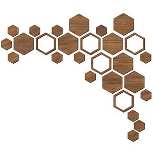 Houten zeshoek voor muur - 27st zeshoekige antislip houten decoraties - Hexagon Wood Wall Art Voor Thuis Woonkamer Slaapkamer Decor DIY Craft En Home Decoration Odavom
