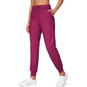 CRZ YOGA 4-way Stretch Atletische Joggingbroek Voor Dames - 27"" Travel Lounge Casual Outdoor-trainingsbroek Joggingbroek Met Zakken Magenta paars S