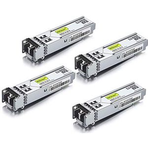 10Gtek [4 Pack] Gigabit SFP SX Multimode Transceiver, 1000Base-SX SFP LC Module, Compatible for Cisco GLC-SX-MMD, Ubiquiti UF-MM-1G, Netgear AGM731F, D-Link, TP-Link, Zyxel, Mikrotik, Open Switch