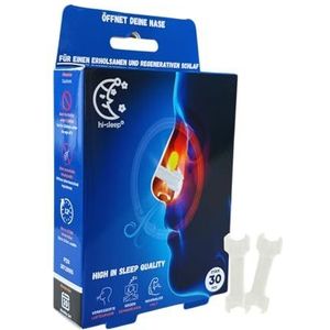hi-sleep® 30 stuks premium neuspleisters - tegen snurken, beter ademen, beter leven, rustiger slapen, snurkstoppers
