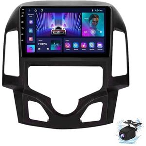 Android 14.0 2 Din Autoradio 9"" Touchscreen Auto Stereo voor Hyundai i30 2007-2012 met Draadloze Carplay Android Auto GPS navigatie AHD Omgekeerd beeld Stuurwielbediening(P1(1G+32G))