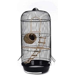 Vogelhuisjes Creative Ronde Metalen Birdcage Parrot Canarische Luxury Birdcage Black Pet Products Flight Cage