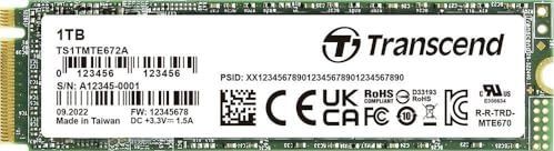 Transcend - MTE672A-VS1 - Interne PCIe SSD - 1000 GB - M.2 2280