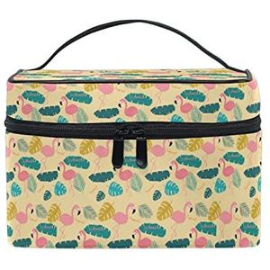 Tropisch geschenk flamingo vogel exotische make-up tas voor vrouwen cosmetische tassen toilettas trein koffer