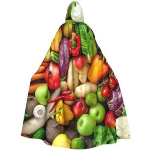 Verse groenten en fruit mantel met capuchon unisex volledige lengte mantel cape Halloween kerst mantel cosplay kostuums feest cape