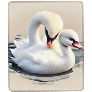 chenfandi Leuke kleine zwanenmuismat, computermuismat met antislip rubberen basis voor kantoor, #gamen, leren, 20 x 25 cm.