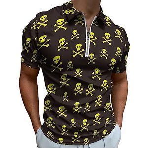 Paisley patroon poloshirt voor mannen casual rits kraag T-shirts golf tops slim fit