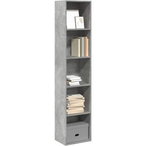 FSJIELW Home & Tuin-Boekenkast Beton Grijs 40x30x189 cm Engineered Hout-Meubelen Keuze