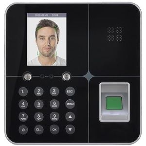 Inklokken in Machine, AF18 gezichts- en vingerafdrukherkenningsmachine Biometrische tijdklok Spraakuitzending Wachtwoordapparaat Kantoorponsklok