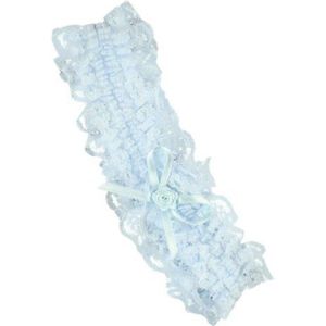 Pritties Accessories Elastische kousenband met blauwe strik en strik met strik - Bruidsaccessoires voor bruiloften van