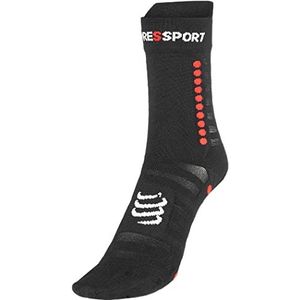 COMPRESSPORT Pro Racing Socks v4.0 Light Bike Sokken, zwart/rood, maat 42-44 unisex volwassenen