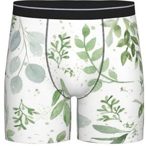 GRatka Boxer slips, heren onderbroek Boxer Shorts been Boxer Slip Grappige nieuwigheid ondergoed, salie groene bladeren, zoals afgebeeld, L