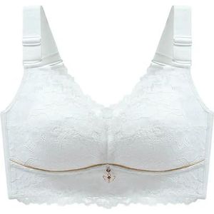 Push Up BH Vrouwelijke Lingerie Sexy BH Kant Bras Voor Vrouwen Draad Gratis Ondergoed Vrouwen Plus Size BH, Wit, 100E