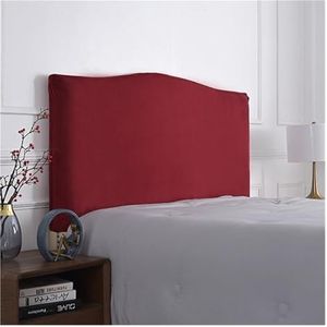Bedhoofdbordhoes, Elastische fluwelen hoofdeindebeschermer, wasbaar, veelkleurig, meerdere maten(A5 Wine Red,W180xH70cm)