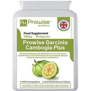 Garcinia Cambogia 1000 mg 60 capsules -UK Vervaardigd | GMP-standaarden van Prowise Healthcare - Geschikt voor vegetariërs en veganisten