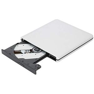 Externe optische drive, dvd-brander, hoge snelheid, compatibel voor Windows XP / 2003 / Seen / 7/8/10, USB externe cd-drive voor laptop, pc (wit)