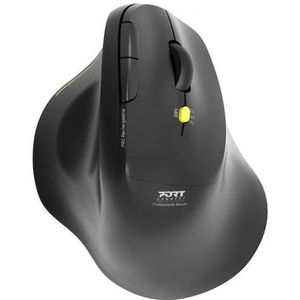 Port Connect - Ergo Soft - Muis - Zwart - RF-draadloos + Bluetooth - 1600 DPI