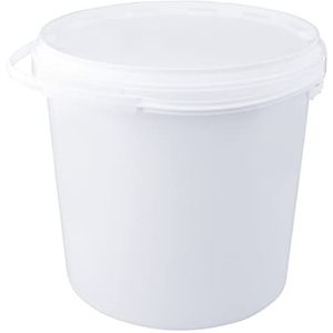 Emmer met deksel - 20 liter - rond - wit