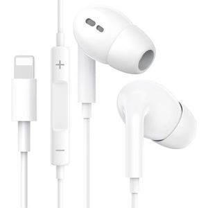 Wetsky Hoofdtelefoon met kabel voor iPhone [MFI gecertificeerd], in-ear hoofdtelefoon met microfoon en volumeregeling, iPhone oordopjes compatibel met 14 Plus Pro Max/13/13 Pro Max/12/11/SE/XR/X/XS