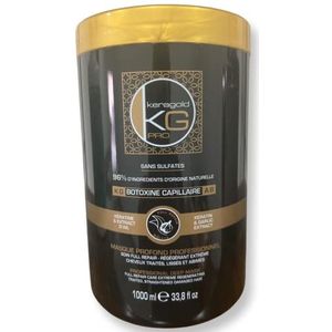 Keragold Pro - Haarbotoxine keratine en knoflookextract, 1000 ml, sulfaatvrij, 96% natuurlijk
