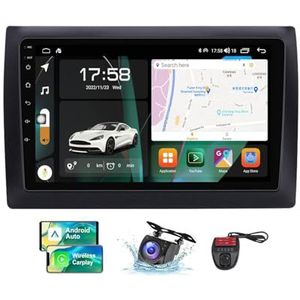 Android 13 QLED Autoradio voor Fiat Stilo 2002-2010 - Ingebouwde DSP/Carplay/Android Auto - Camera + DVR - 9 inch 2 Din - Stuurbediening - FM AM RDS DAB Radio - Bluetooth 5.0(NF-3)