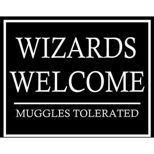 Wizards Welcome Muggles Tolerated Sign Metalen wandbord 15,2 x 20,3 cm Plaquette Vintage Retro Poster Art Picture Print
