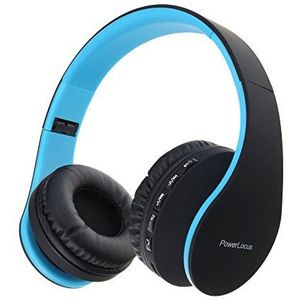PowerLocus Bluetooth hoofdtelefoon over het oor, opvouwbare draadloze hoofdtelefoon, hifi-stereohoofdtelefoon met diepe bas, micro SD/TF, FM-radio en bedrade modus, ingebouwde microfoons, zachte