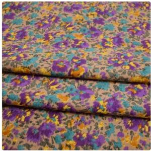 Geborduurde katoenen corduroy stof, Sweet Cute Flower Corduroy Fabric Autumn Winter Cotton-Padded Dress Trousers Sewing Tela(Color-04)