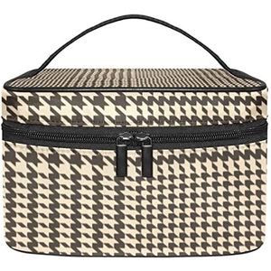 Plaid make-up organizer tas, reismake-up tas organizer case draagbare cosmetische tas voor vrouwen en meisjes toiletartikelen, Meerkleurig, 22.5x15x13.8cm/8.9x5.9x5.4in