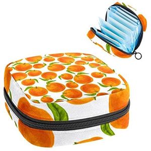 Maandverband Opbergtas,Draagbare maandverband Opbergzak,Oranje Naadloos, Meerkleurig, 4.7x6.6x6.6 in/12x17x17 cm