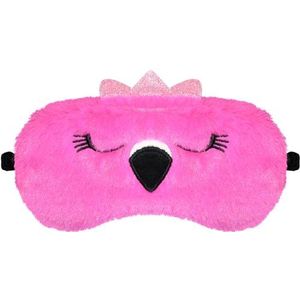 FUNAUPGO Grappig flamingo slaapmasker oogmasker schattig dier slaapmasker zachte pluche blinddoek reizen oogbedekking oogbedekking voor kinderen volwassenen meisjes jongens vrouwen mannen (Flamingo,