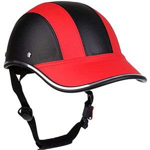 Volwassen retro baseballcap modellering halve helm, DOT goedgekeurde mannen en vrouwen schedelkap open helm voor scooter Street Cruiser Touring bromfiets ATV-helm Decoration