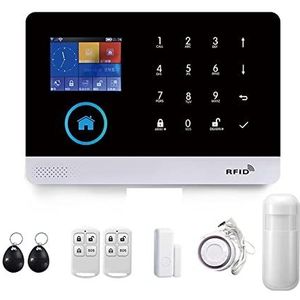 Huisbeveiligingssysteem, Smart Home GSM Alarmsysteem for Thuis Met Bewegingssensor Draadloze Sirene Nachtzicht IP Camera Tuya(B-103.)