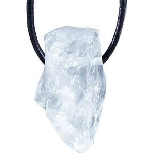 Lebensquelle Plus Ruwsteenhanger | geboorde hanger met katoenen band | natuurlijk (bergkristal)