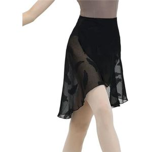 UBOHUZ Ballet Rok Vrouwen Patroon Wrap Elastische Volwassen Danskleding voor Vrouwen, Zwart, Eén maat