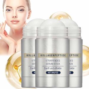 Collagen Peptide Firming Serum Stick,Anti-Aging Face Moisturizer,Retinol Facial Tightening Stick,Neck Face Care Serum Stick Improve Skin Elasticity,Reduces Wrinkles & Fine Lines (3pc)