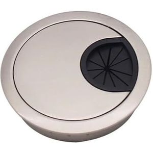 UYFRD 50/60/80 mm bureautafel kabel gat cover metalen doorvoertule pc computer bureau ronde kabel netjes draad gat cover chroom borstel (geborsteld, 50 mm)