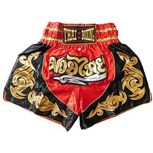 Donkerblauw Muay Thai Shorts - Hoogwaardige vechtsportkleding voor maximale prestaties Broek Short Boxing Thailand Kickboksen MMA Boksen Sport Training Gym, rood, 3XL