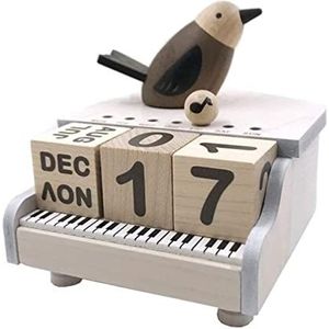 Muziekdoos Kalender Hout Eeuwigdurende Muziekdoos Bureau Met Piano Opwindbare Vorm Voor Moeder Meisje Planning Kalender Handslinger Muziekdoos (Color : A, Size : As shown)