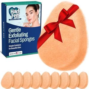 HartFelt Zachte gezichtsexfoliatie schoonheidssalon met gezichtsscrub superzachte exfoliërende badspons set, zachte huidscrub en dode huidverwijderaar, douchesponzen voor vrouwen en mannen