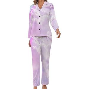 Magic Rainbow Fantasy Cloud Doplins Pyjama voor dames, bedrukte pyjamaset, pyjamaset, nachtkleding pyjama, loungewear sets M