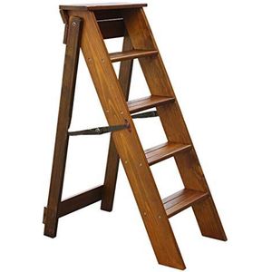 ZLL - Klappstufen 4-traps vouwladder kruk | multifunctionele ladder | trapstoel | draagbare lichte tuingereedschapladder | opstijgende loft bibliotheekladder | max. belasting 150 kg