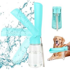 VFANDV 180° opvouwbare waterfles voor honden, draagbare drinkfles, 350 ml, voor wandelen, kamperen in de open lucht