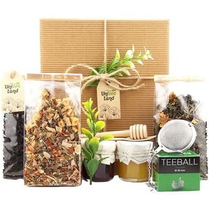 Geschenkset met Thee, Snoepjes en een Brouwer ""Thee Schatten"" UniTea Land